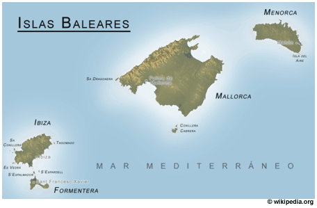 Map of Balearic Islands